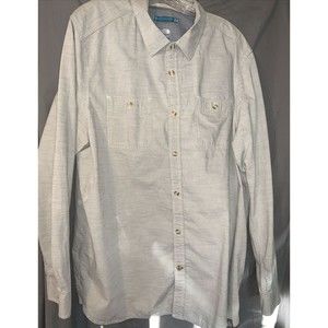The North Face Gray Men's Long Sleeve Button Shirt Size XXL w/Hidden Pocket